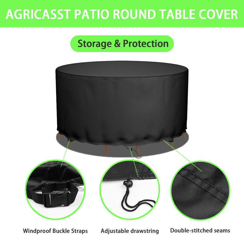 Zan Hui round Patio Furniture Cover - Waterproof 420D Heavy Duty Outdoor Table and Chair Cover 48 Inch, round Fire Pit Cover , Plastic Table and Chair Cover