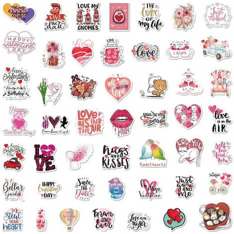Valentine'S Day Waterproof Matte Stickers, Stickers with Hearts, Valentine'S Day Stickers, Cupid, Love, V Day Gifts.