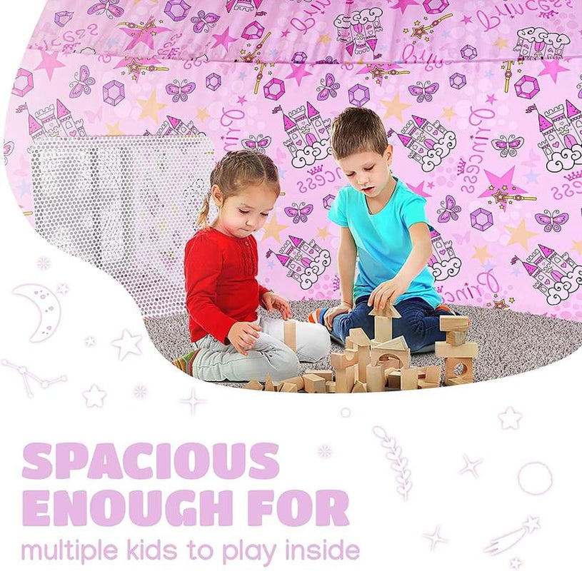 SKYWIN Air Tent Fort Playhouse for Kids (Princess)- Improved Inflatable Kids Fort Sets up and Stores Away in Seconds (WITHOUT FAN) Kids Toys Play Tent
