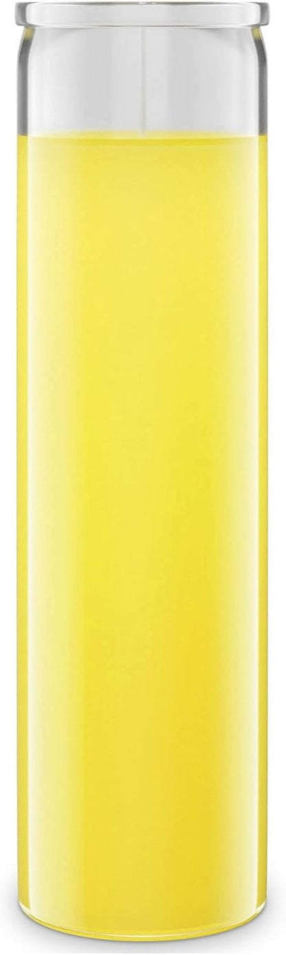 2X8 Inch Green Devotional Candles in Glass Jar - 3 Pack - 90 Hours – Prayer Candle - Tall Pillar Candles for Religious, Memorials, Party Decor