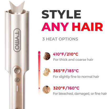 TYMO CURLPRO plus – Upgraded Automatic Rotating Curling Iron, 1-Inch Ceramic Long Barrel Curling Wand for Long Hair, Negative Ion for Flawless Christmas Holiday Gift Women Girlfriends Gifts,Gift Boxes,Gift Baskets,Best Gift Ideas