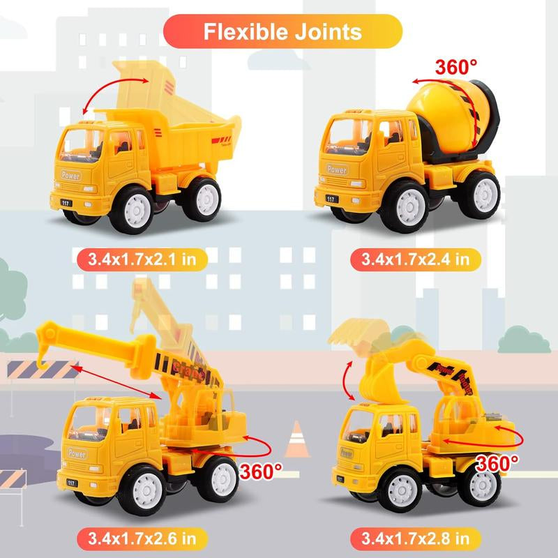 Nicmore 5-In-1 Construction Truck Car Toys, Carrier Truck Toys for Kids Christmas Birthday Party Gifts