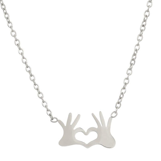 Valentine'S Day Heart Gesture Necklace