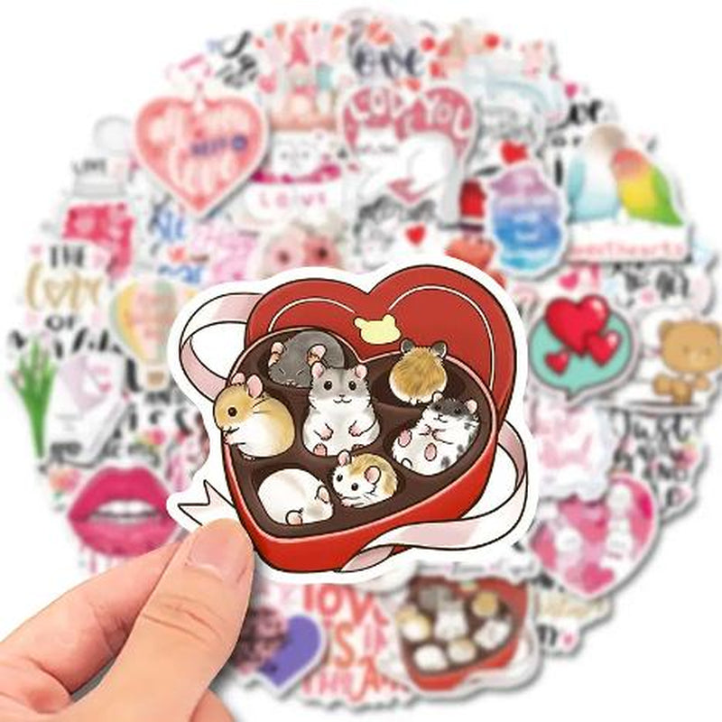 Valentine'S Day Waterproof Matte Stickers, Stickers with Hearts, Valentine'S Day Stickers, Cupid, Love, V Day Gifts.