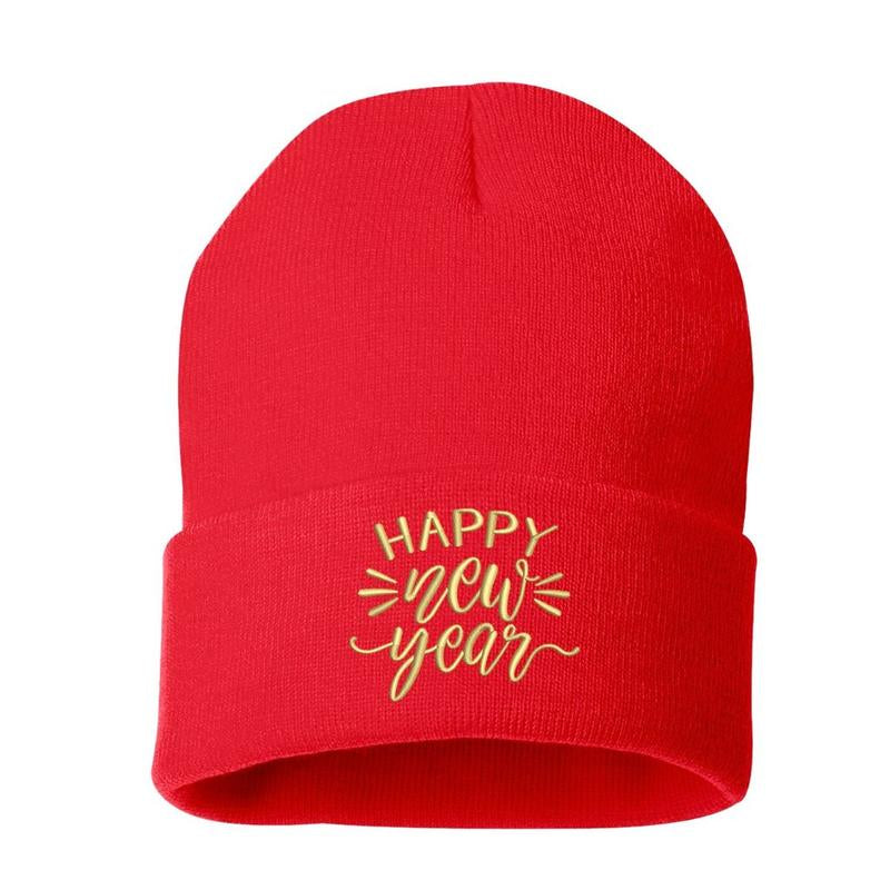 Happy New Year Beanie Cap New Years Celebration Hat Happy New Year Hats for 2024 New Years Eve Hats