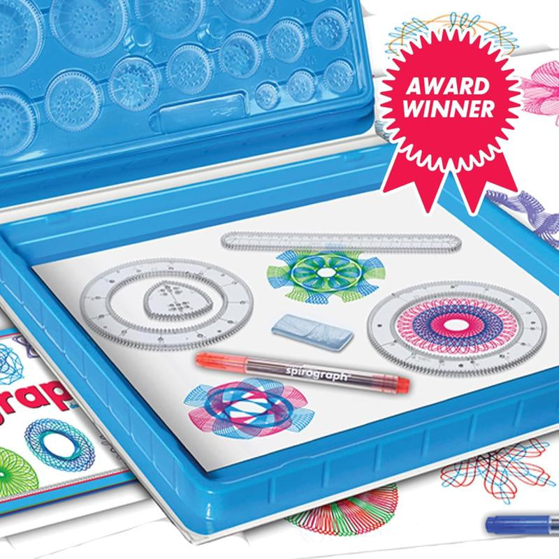 Spirograph Deluxe Set - Arts and Crafts, Kids Toys, Art Supplies, Craft Supplies, Drawing Kit, Spiral Art, Classic Gear Design Kit, Build-In Case, Pens, Design Sheet Included, Ages 8+