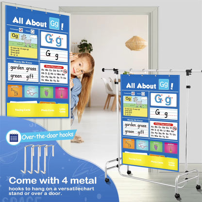 Alphabet Learning Pocket Chart Set Alphabet Wall Chart ABC Flash Cards Letter Learning Chart for Early Childhood Education