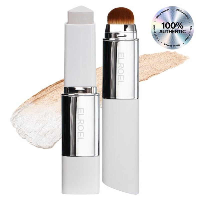 ELROEL BLANC Cover Cream Stick V W/ Detachable Brush - Korean Skin Care Color-Changing Foundation Stick with Collagen Capsules (0.45 Oz)