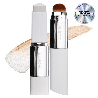 ELROEL BLANC Cover Cream Stick V W/ Detachable Brush - Korean Skin Care Color-Changing Foundation Stick with Collagen Capsules (0.45 Oz)