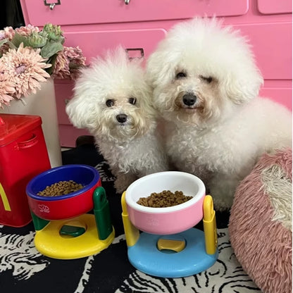 1PC Pet Suction Cup Bowl with 3 Adjustable Height Suitable for Dogs Cats to Protect the Cervical Vertebrae Pet Feeder Water Bowl