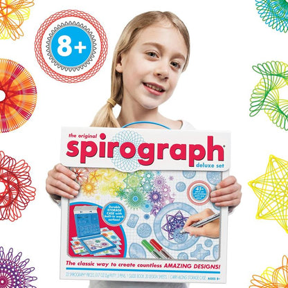 Spirograph Deluxe Set - Arts and Crafts, Kids Toys, Art Supplies, Craft Supplies, Drawing Kit, Spiral Art, Classic Gear Design Kit, Build-In Case, Pens, Design Sheet Included, Ages 8+