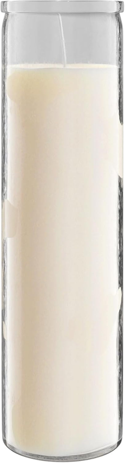 2X8 Inch Green Devotional Candles in Glass Jar - 3 Pack - 90 Hours – Prayer Candle - Tall Pillar Candles for Religious, Memorials, Party Decor