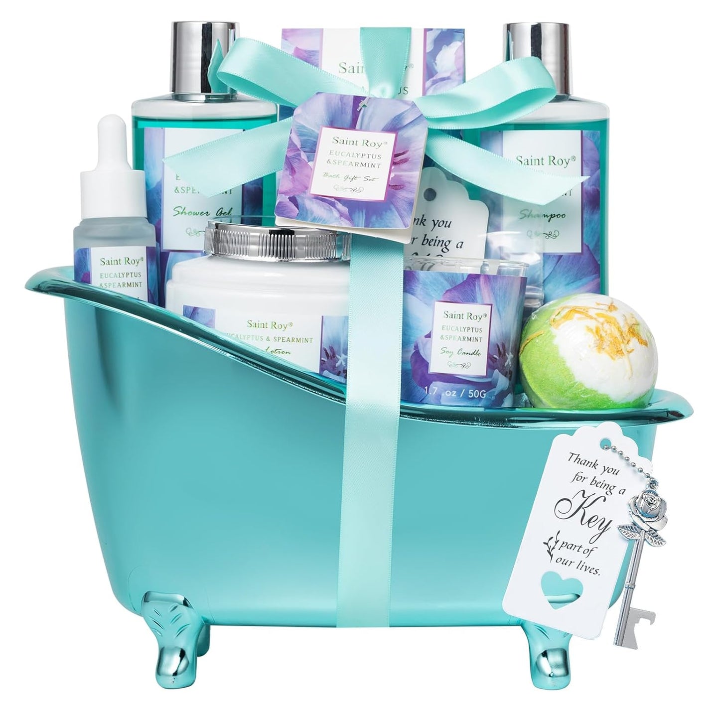 Bath & Body Gift Set, Bath Basket Spa Kit Gifts for Her Him Birthday Gifts for Women, Luxury Home Spa Kit, 8Pcschristmas Gifts for Women Ocean Vanilla, Spa Gift Baskets, Unique Mother'S Day Gifts