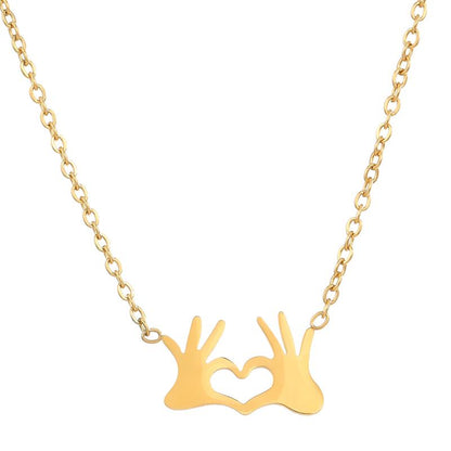 Valentine'S Day Heart Gesture Necklace
