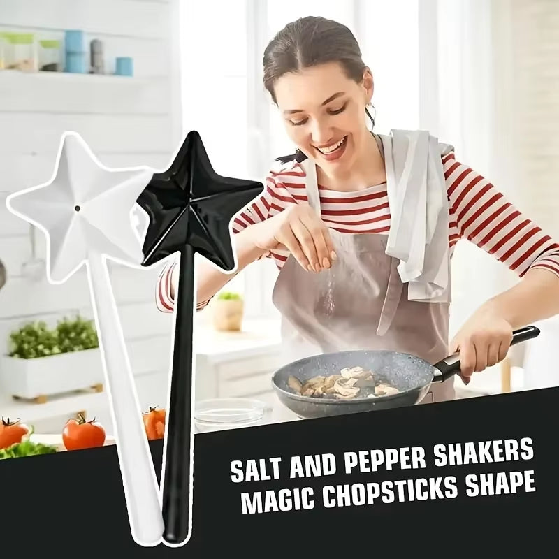 1/2Pcs Portable Seasoning Bottle Reusable Magic Star Wand Seasoning Dispenser Seasoning Jar Set Kitchen & Dining BBQ Supplies