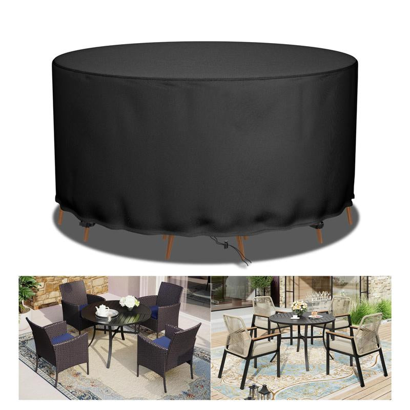 Zan Hui round Patio Furniture Cover - Waterproof 420D Heavy Duty Outdoor Table and Chair Cover 48 Inch, round Fire Pit Cover , Plastic Table and Chair Cover