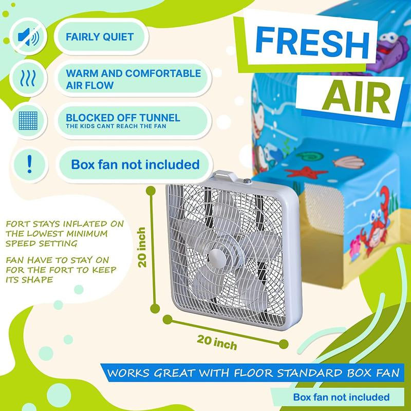 SKYWIN Air Tent Fort Playhouse for Kids (Mermaid)- Inflatable Kids Fort Sets up and Stores Away in Seconds (WITHOUT FAN) with Door Kids Toys Play Tent