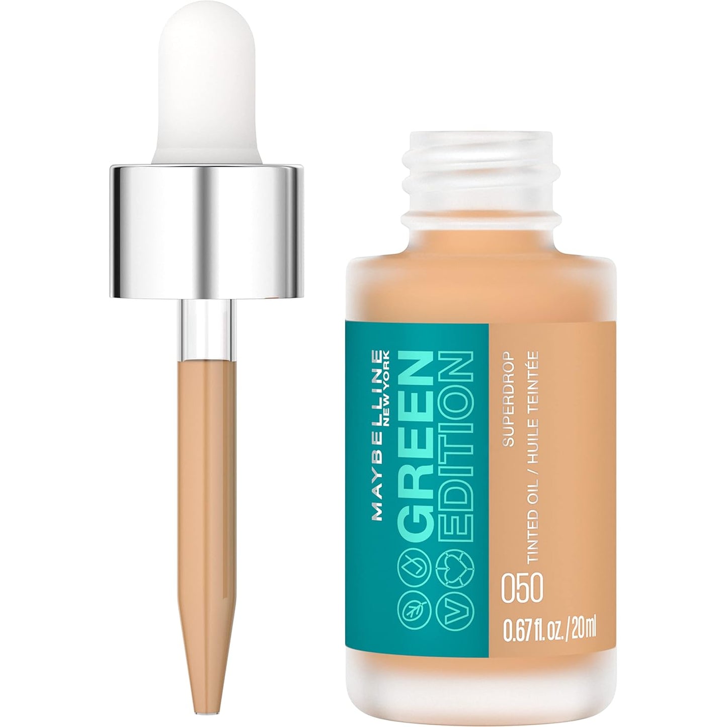 Green Edition Superdrop Tinted Oil Base Makeup, Adjustable Natural Coverage Foundation Formulated with Jojoba & Marula Oil, 35, 1 Count