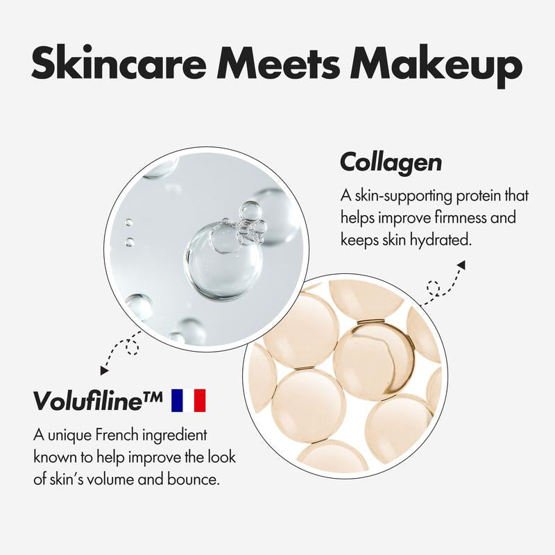 ELROEL BLANC Cover Cream Stick V W/ Detachable Brush - Korean Skin Care Color-Changing Foundation Stick with Collagen Capsules (0.45 Oz)