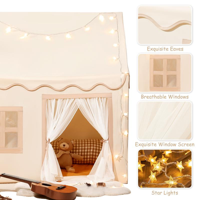 Kids Play Tent Indoor Kids Toys with Star Lights - Toddler Tent Playhouse Tents Outdoor Boys Girls Birthday Gifts
