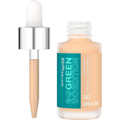 Green Edition Superdrop Tinted Oil Base Makeup, Adjustable Natural Coverage Foundation Formulated with Jojoba & Marula Oil, 35, 1 Count