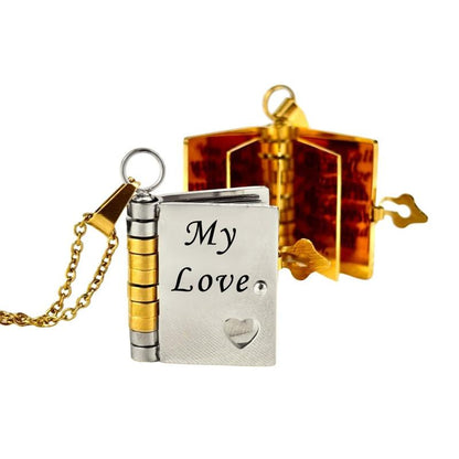 My Love Flip Book Necklace for Couples – Mini Storybook Pendant with It’S You It’S Always Been You Quote, Meaningful Romantic Jewelry, Perfect Anniversary or Valentine’S Day Gift