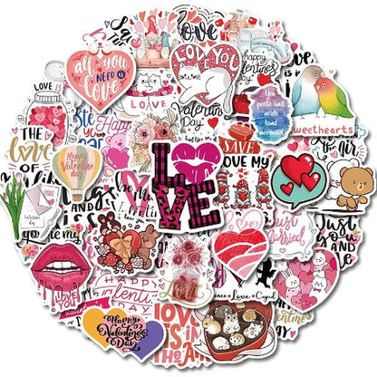 Valentine'S Day Waterproof Matte Stickers, Stickers with Hearts, Valentine'S Day Stickers, Cupid, Love, V Day Gifts.