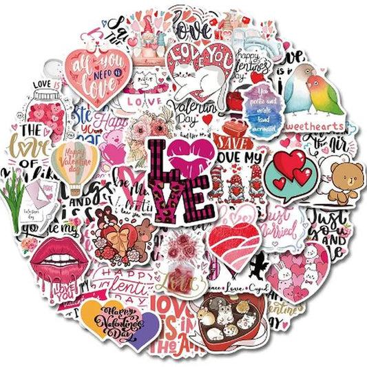 Valentine'S Day Waterproof Matte Stickers, Stickers with Hearts, Valentine'S Day Stickers, Cupid, Love, V Day Gifts.