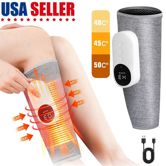 Leg Massager Cordless Calf Air Compression Massager W/ Heat Pain Relief 3 Modes
