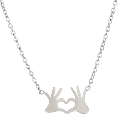 Valentine'S Day Heart Gesture Necklace