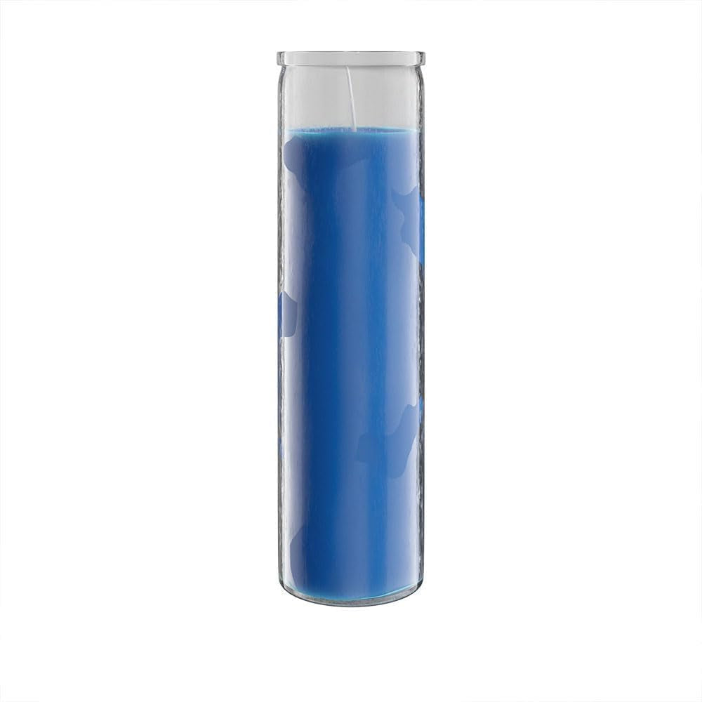 2X8 Inch Green Devotional Candles in Glass Jar - 3 Pack - 90 Hours – Prayer Candle - Tall Pillar Candles for Religious, Memorials, Party Decor