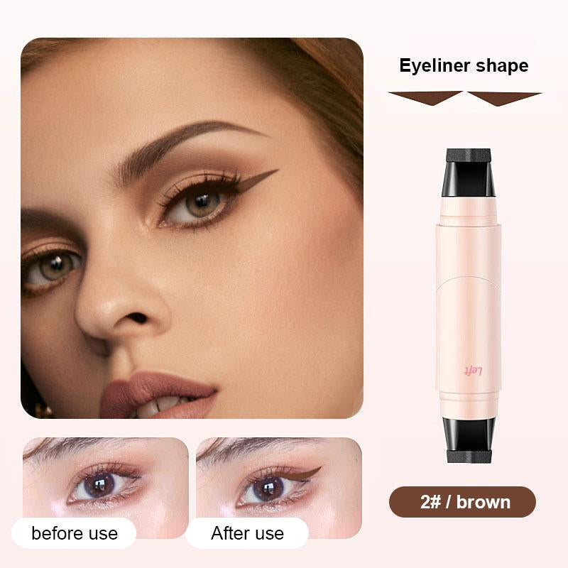 Rotating Eyeliner Stamp Pen – Dual-Head Design with Wing Stamp, Quick-Dry, Long-Lasting, Smudge-Proof for Easy Cat Eye, Sharp Winged Lines & All-Day Makeup Wear - Women'S Cosmetics, Makeup Tools, Tiktokshopblackfriday, Christmas Gifts.