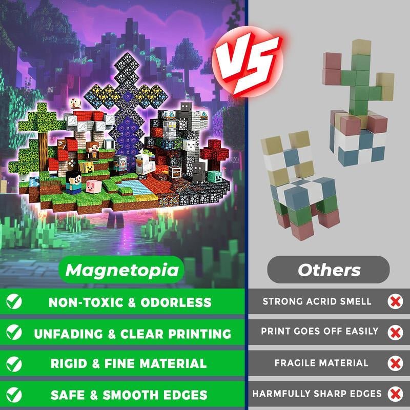 500 PCS Magnetic Blocks - Magnet Toys for Kids, Boys and Girls, Magnetic Building Blocks Cubes, Stacking Magnets for Kids, Birthday Gifts for Boys and Girls Age 3+ Years Old