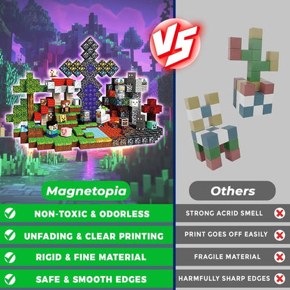 500 PCS Magnetic Blocks - Magnet Toys for Kids, Boys and Girls, Magnetic Building Blocks Cubes, Stacking Magnets for Kids, Birthday Gifts for Boys and Girls Age 3+ Years Old