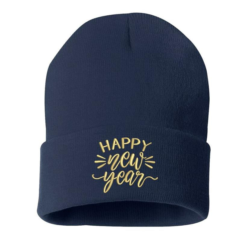 Happy New Year Beanie Cap New Years Celebration Hat Happy New Year Hats for 2024 New Years Eve Hats