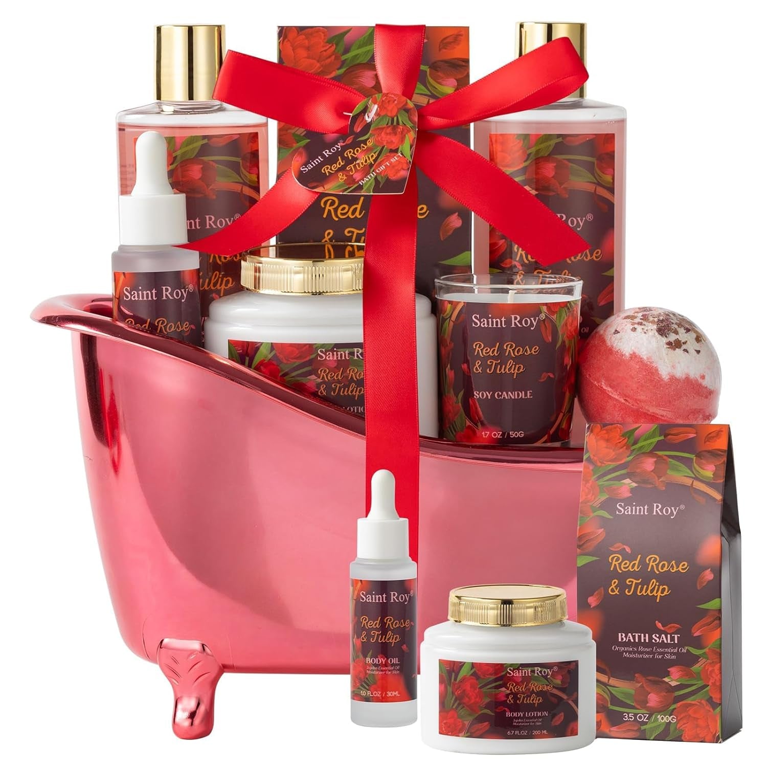 Bath & Body Gift Set, Bath Basket Spa Kit Gifts for Her Him Birthday Gifts for Women, Luxury Home Spa Kit, 8Pcschristmas Gifts for Women Ocean Vanilla, Spa Gift Baskets, Unique Mother'S Day Gifts
