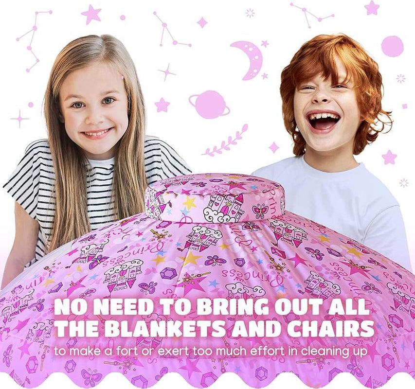 SKYWIN Air Tent Fort Playhouse for Kids (Princess)- Improved Inflatable Kids Fort Sets up and Stores Away in Seconds (WITHOUT FAN) Kids Toys Play Tent