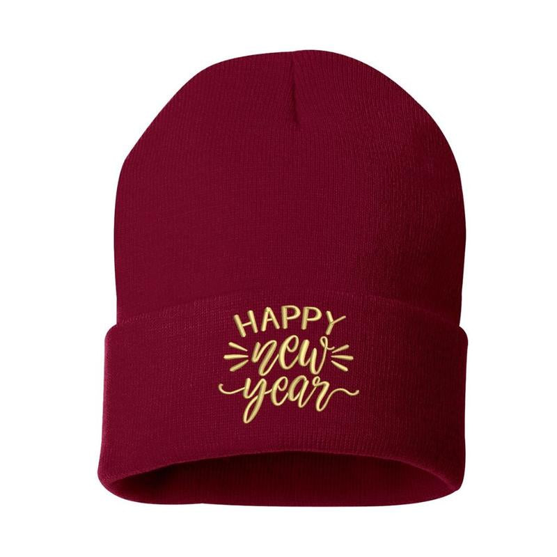 Happy New Year Beanie Cap New Years Celebration Hat Happy New Year Hats for 2024 New Years Eve Hats