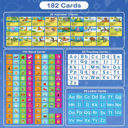 Alphabet Learning Pocket Chart Set Alphabet Wall Chart ABC Flash Cards Letter Learning Chart for Early Childhood Education