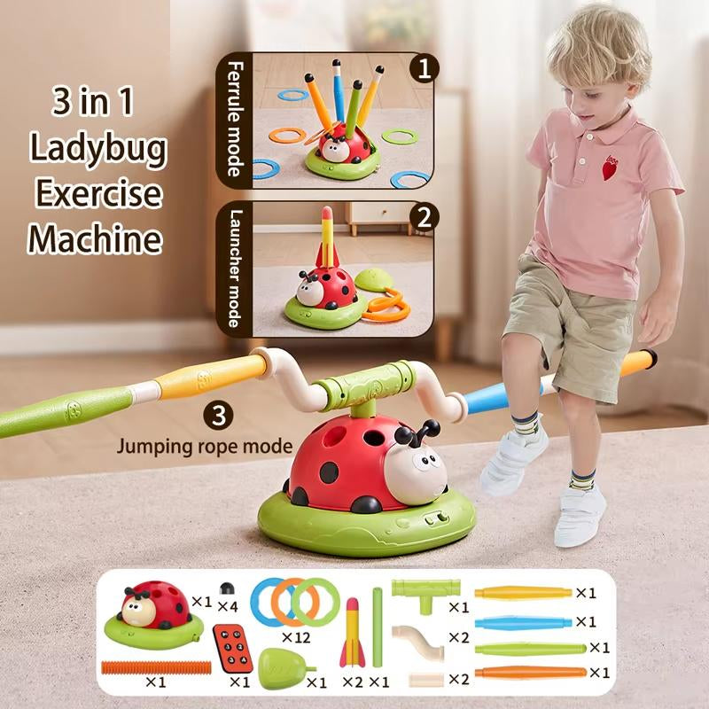 3 in 1 Sport Entertainment Game Toy with Remote Control, Musical Jump, Toss Circle Game Toys, Stomping Launcher for Kids, Indoor and Outdoor Sport Toys for Kids Ages 3+, Birthday Gifts
