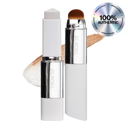 ELROEL BLANC Cover Cream Stick V W/ Detachable Brush - Korean Skin Care Color-Changing Foundation Stick with Collagen Capsules (0.45 Oz)
