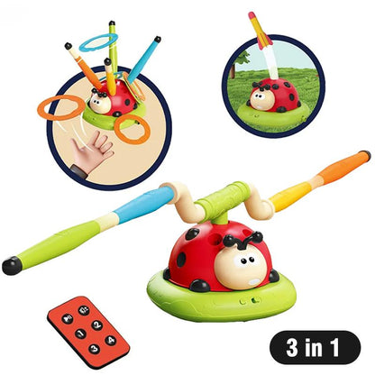 3 in 1 Sport Entertainment Game Toy with Remote Control, Musical Jump, Toss Circle Game Toys, Stomping Launcher for Kids, Indoor and Outdoor Sport Toys for Kids Ages 3+, Birthday Gifts