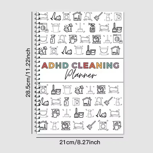 ADHD Cleaning Planner Bundle – Includes Home Cleaning Schedule, Weekly, Monthly, Year-Round Cleanliness Tips, Family Chore Chart