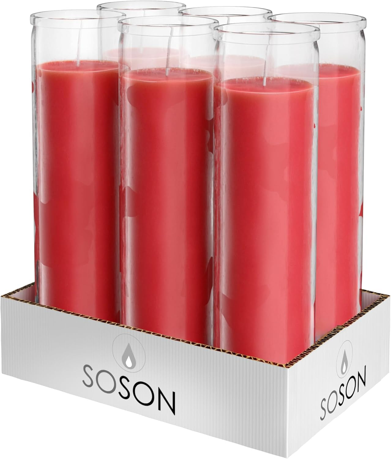 2X8 Inch Green Devotional Candles in Glass Jar - 3 Pack - 90 Hours – Prayer Candle - Tall Pillar Candles for Religious, Memorials, Party Decor