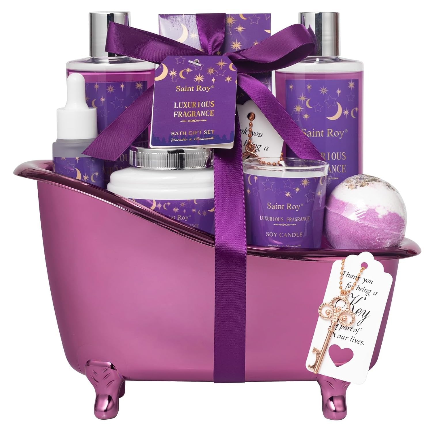 Bath & Body Gift Set, Bath Basket Spa Kit Gifts for Her Him Birthday Gifts for Women, Luxury Home Spa Kit, 8Pcschristmas Gifts for Women Ocean Vanilla, Spa Gift Baskets, Unique Mother'S Day Gifts