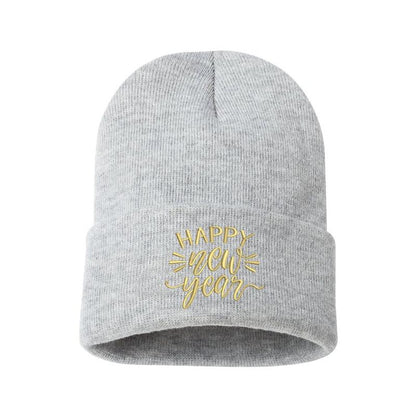 Happy New Year Beanie Cap New Years Celebration Hat Happy New Year Hats for 2024 New Years Eve Hats