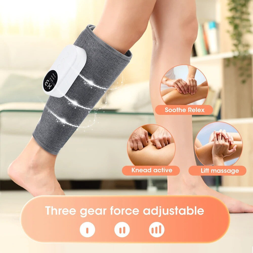 Leg Massager Cordless Calf Air Compression Massager W/ Heat Pain Relief 3 Modes