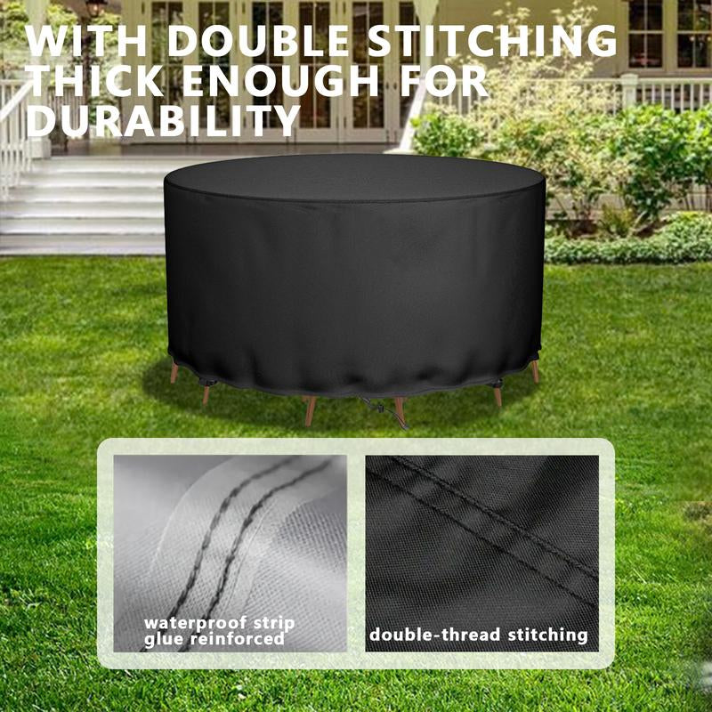 Zan Hui round Patio Furniture Cover - Waterproof 420D Heavy Duty Outdoor Table and Chair Cover 48 Inch, round Fire Pit Cover , Plastic Table and Chair Cover