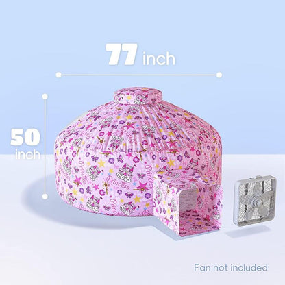SKYWIN Air Tent Fort Playhouse for Kids (Princess)- Improved Inflatable Kids Fort Sets up and Stores Away in Seconds (WITHOUT FAN) Kids Toys Play Tent
