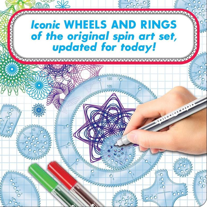Spirograph Deluxe Set - Arts and Crafts, Kids Toys, Art Supplies, Craft Supplies, Drawing Kit, Spiral Art, Classic Gear Design Kit, Build-In Case, Pens, Design Sheet Included, Ages 8+